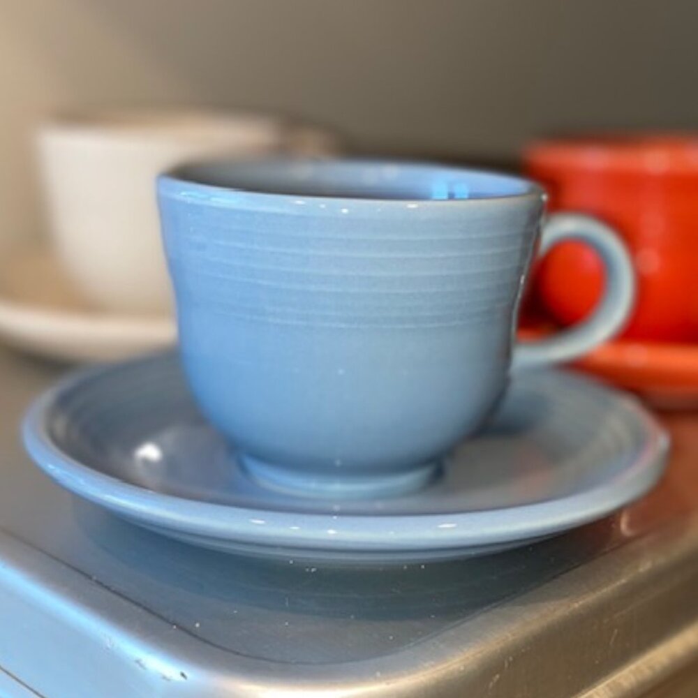 Fiestaware Cup & Saucer Set - Periwinkle, circa 1998